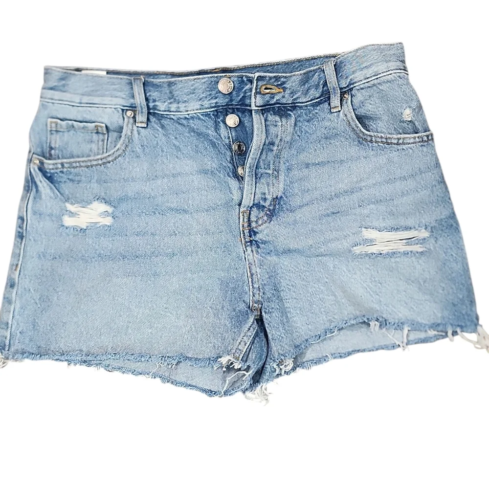 PacSun Vintage Cut Off Blue Denim Shorts. 27 - Picture 5 of 11